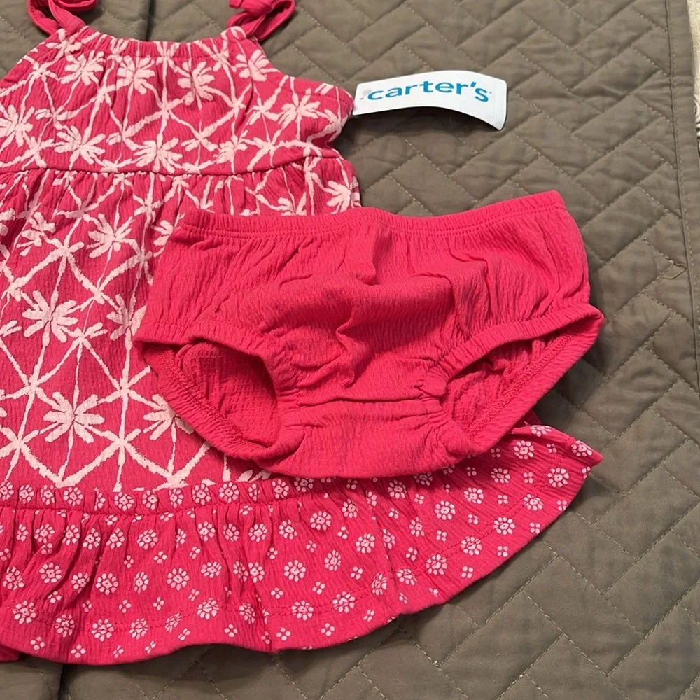 Carter's Baby Girl Geometric Crinkle Jersey Dress/NWT/9 months